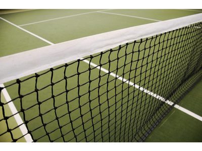 Сетка для большого тенниса 12,8х1,07 м, яч. 40х40 мм, оверлок с 4-х сторон, с тросом Ø 2,6 - вид 1