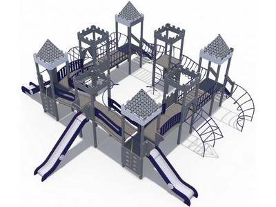 Детский игровой комплекс Сити с тремя горками металлический скат,Н-1200 и 1500 ДИО 13072.2 - вид 1