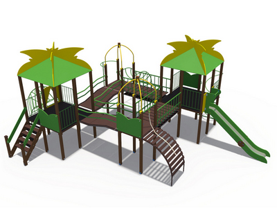 Детский игровой комплекс Джунгли Маугли с металлическим скатом ДИО 02101 - вид 1