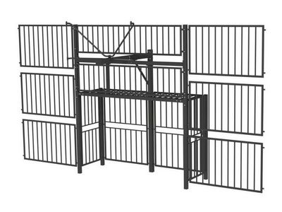 Ограждение с встроенными воротами и стойкой баскетбольной - вид 1