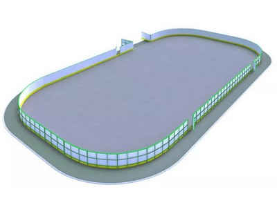 Хоккейная коробка из стеклопластика толщиной 5 мм, с обычными бортами, без ограждения из сетки - вид 1