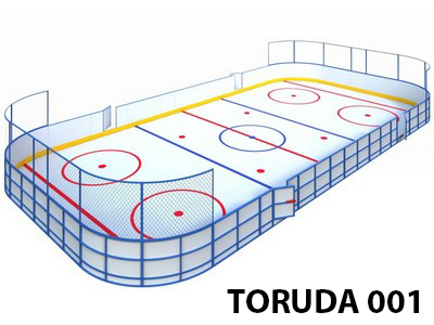 Хоккейная площадка из стеклопластика TORUDA 001 R-3,0 м (ограждение за воротами Н-1500 мм) - вид 1