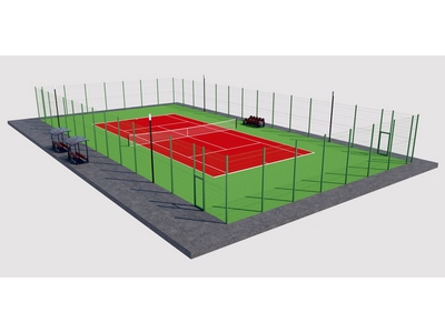 Теннисный корт TORUDA 3 (37х19, игровое поле 24х11) - вид 1